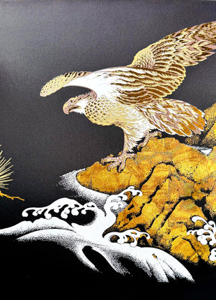 Gold-Leaf Folding Screen with Pine and Hawk Motif | Byōbu 03