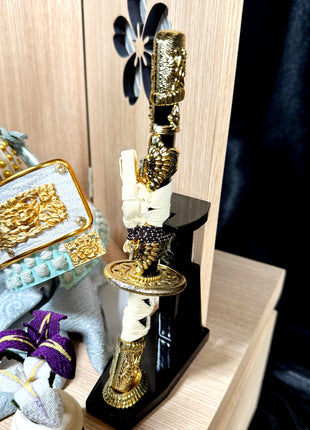 Gold Crest Samurai Kabuto with Ohitsu Base & Screen – by Itoku 04