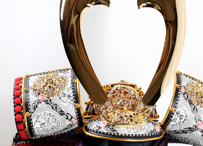 Kabuto (Helmet) by Miyachū: White Brocade Decorative Armor