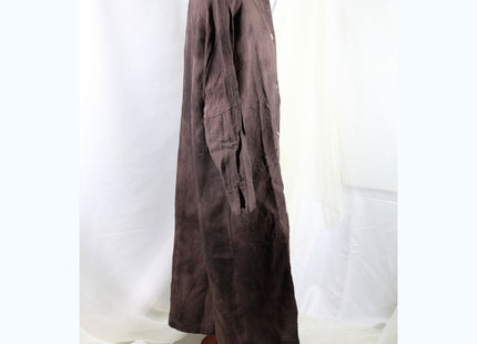 Amami Mud-Dyed Relaxed Linen Long Shirt Coat
