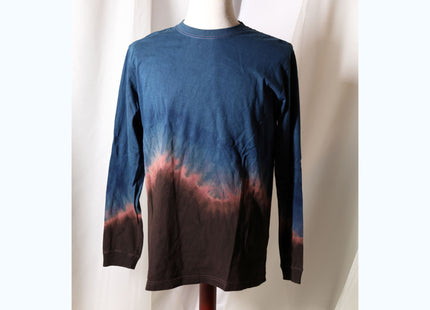 Amami Mud & Indigo Dyed Long Sleeve T-Shirt (Horizontal Two-Tone / L)