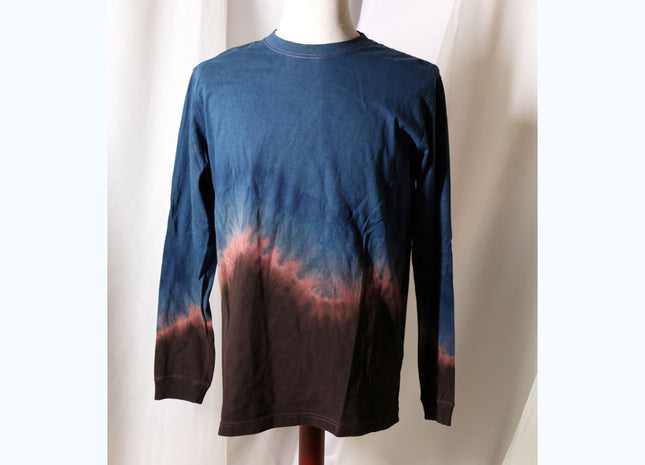 Amami Mud & Indigo Dyed Long Sleeve T-Shirt (Horizontal Two-Tone / L)
