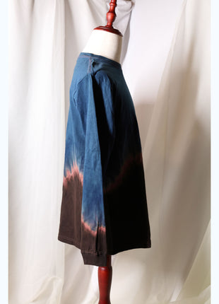 Amami Mud & Indigo Dyed Long Sleeve T-Shirt (Horizontal Two-Tone / L)