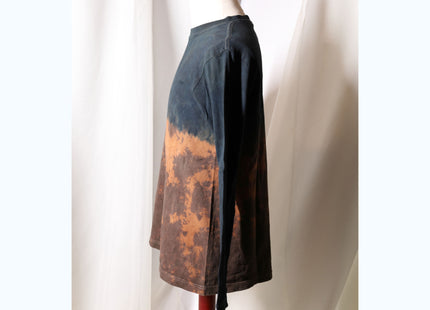 Amami Mud & Indigo Dyed Long Sleeve T-Shirt (Horizontal Two-Tone / L)