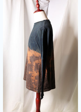 Amami Mud & Indigo Dyed Long Sleeve T-Shirt (Horizontal Two-Tone / L)