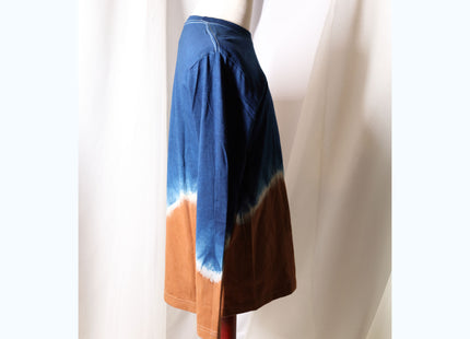 Amami Mud & Indigo Dyed Long Sleeve T-Shirt (Horizontal Two-Tone / L)