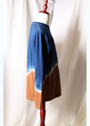Amami Mud & Indigo Dyed Long Sleeve T-Shirt (Horizontal Two-Tone / L)