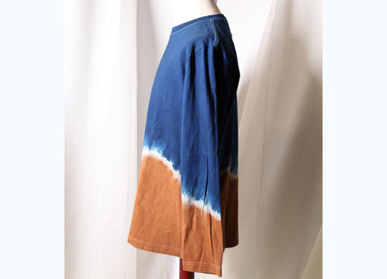 Amami Mud & Indigo Dyed Long Sleeve T-Shirt (Horizontal Two-Tone / L)