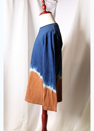 Amami Mud & Indigo Dyed Long Sleeve T-Shirt (Horizontal Two-Tone / L)