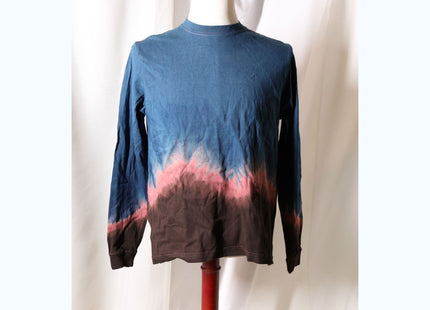 Amami Mud & Indigo Dyed Long Sleeve T-Shirt (Horizontal Two-Tone / M)