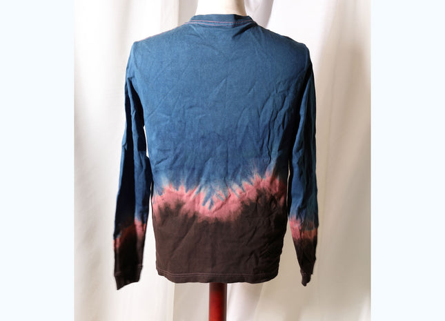 Amami Mud & Indigo Dyed Long Sleeve T-Shirt (Horizontal Two-Tone / M)