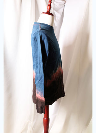 Amami Mud & Indigo Dyed Long Sleeve T-Shirt (Horizontal Two-Tone / M)