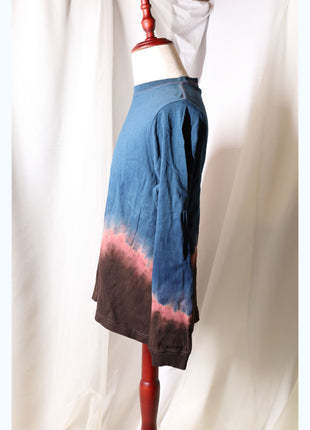 Amami Mud & Indigo Dyed Long Sleeve T-Shirt (Horizontal Two-Tone / M)