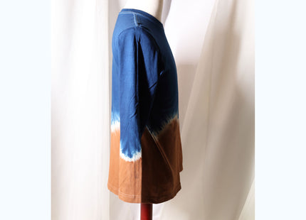 Amami Mud & Indigo Dyed Long Sleeve T-Shirt (Horizontal Two-Tone / M)