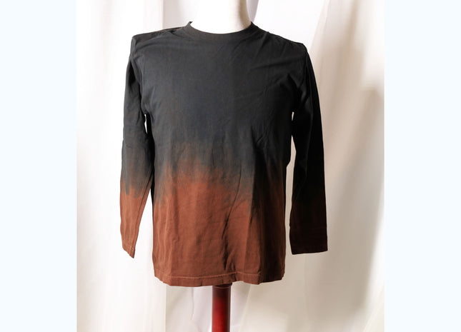 Amami Mud Dyed Long Sleeve T-Shirt (Horizontal Two-Tone / M)