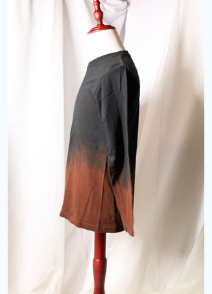 Amami Mud Dyed Long Sleeve T-Shirt (Horizontal Two-Tone / M)