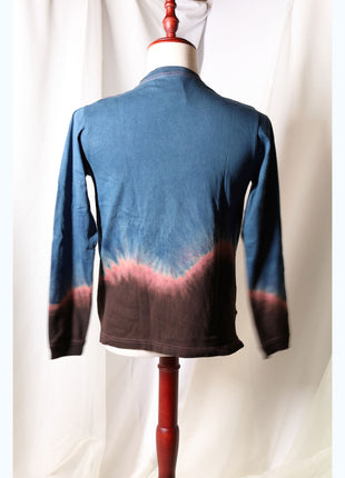 Amami Mud & Indigo Dyed Long Sleeve T-Shirt (Horizontal Two-Tone / S)