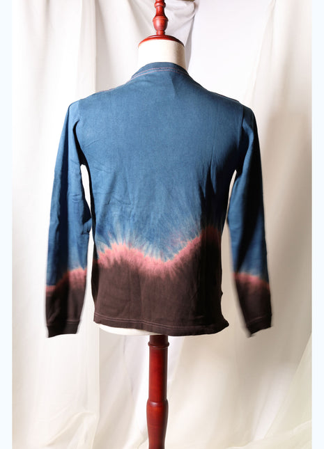 Amami Mud & Indigo Dyed Long Sleeve T-Shirt (Horizontal Two-Tone / S)