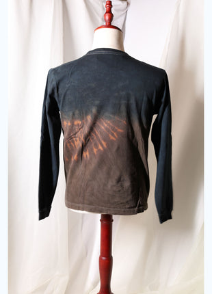 Amami Mud & Indigo Dyed Long Sleeve T-Shirt (Horizontal Two-Tone / S)