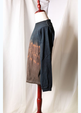 Amami Mud & Indigo Dyed Long Sleeve T-Shirt (Horizontal Two-Tone / S)