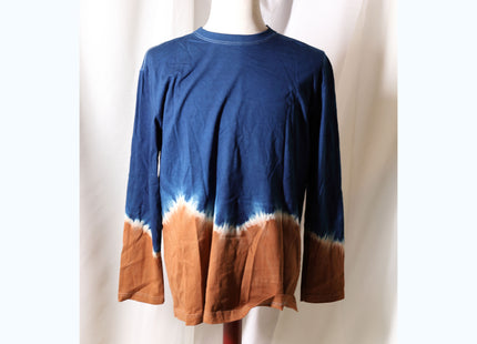 Amami Mud & Indigo Dyed Long Sleeve T-Shirt (Horizontal Two-Tone / XL)