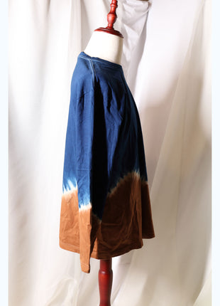 Amami Mud & Indigo Dyed Long Sleeve T-Shirt (Horizontal Two-Tone / XL)