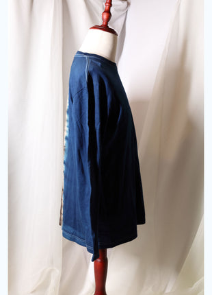 Amami Mud & Indigo Dyed Long Sleeve T-Shirt (Vertical Two-Tone / XL)