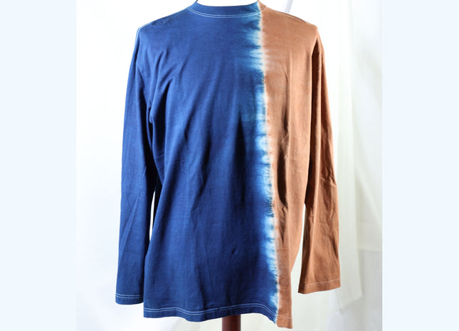 Amami Mud & Indigo Dyed Long Sleeve T-Shirt (Two-Tone / XXL)
