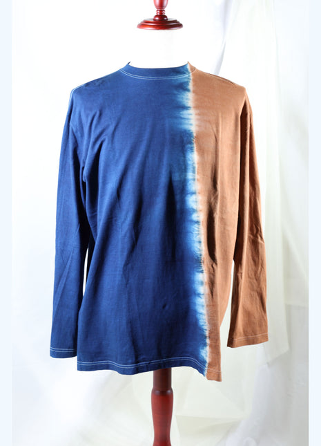 Amami Mud & Indigo Dyed Long Sleeve T-Shirt (Two-Tone)