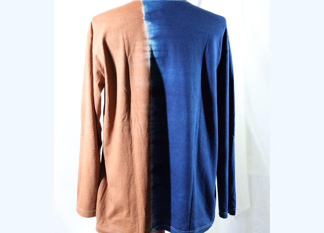 Amami Mud & Indigo Dyed Long Sleeve T-Shirt (Two-Tone / XXL)