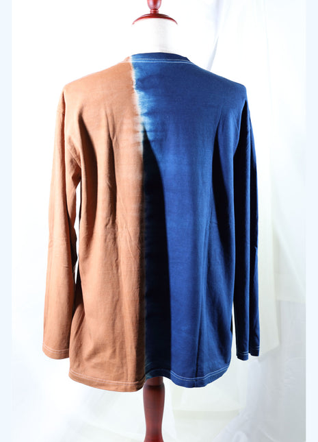 Amami Mud & Indigo Dyed Long Sleeve T-Shirt (Two-Tone / XXL)