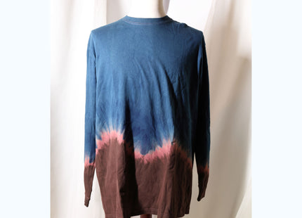 Amami Mud & Indigo Dyed Long Sleeve T-Shirt (Horizontal Two-Tone / XXL)