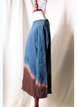 Amami Mud & Indigo Dyed Long Sleeve T-Shirt (Horizontal Two-Tone / XXL)