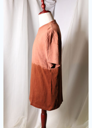 Amami Mud & Indigo Dyed T-Shirt (Vertical Split Two-Tone / L)
