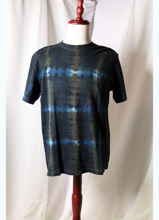 Amami Mud & Indigo Dyed T-Shirt (Grid Pattern / L)