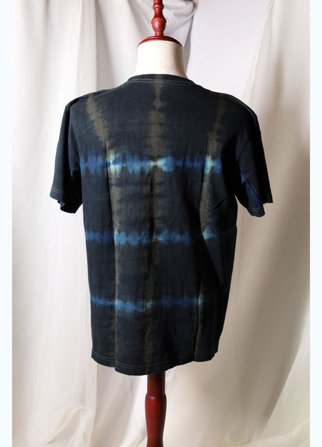 Amami Mud & Indigo Dyed T-Shirt (Grid Pattern / L)