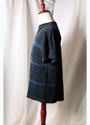 Amami Mud & Indigo Dyed T-Shirt (Grid Pattern / L)