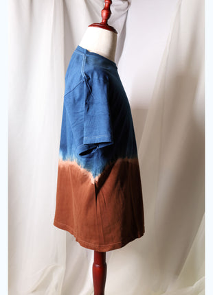 Amami Mud & Indigo Dyed T-Shirt (Horizontal Two-Tone / L)