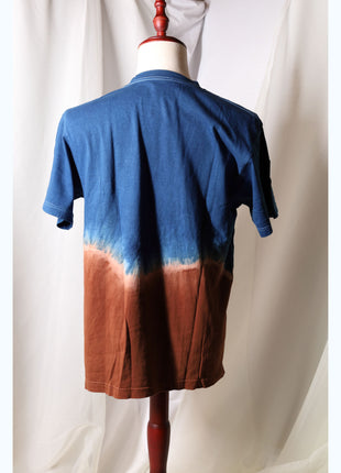 Amami Mud & Indigo Dyed T-Shirt (Horizontal Two-Tone / L)