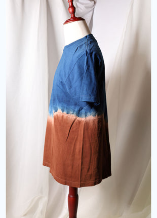 Amami Mud & Indigo Dyed T-Shirt (Horizontal Two-Tone / L)