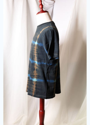 Amami Mud & Indigo Dyed T-Shirt (Grid Pattern / M)