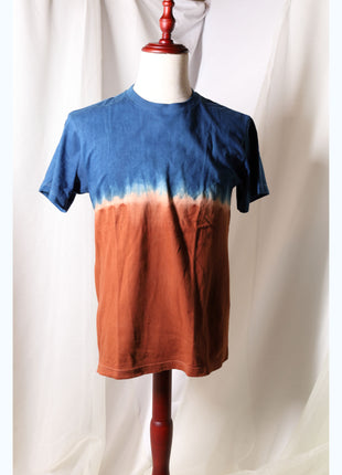 Amami Mud & Indigo Dyed T-Shirt (Horizontal Two-Tone / M)