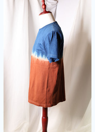 Amami Mud & Indigo Dyed T-Shirt (Horizontal Two-Tone / M)