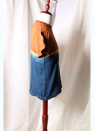 Amami Mud & Indigo Dyed T-Shirt (Horizontal Two-Tone / S)