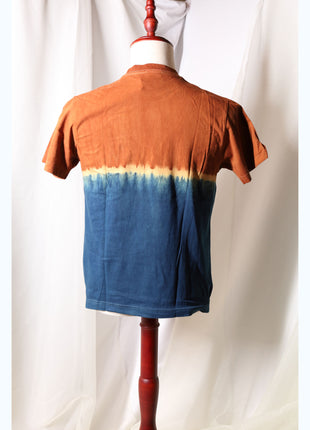 Amami Mud & Indigo Dyed T-Shirt (Horizontal Two-Tone / S)