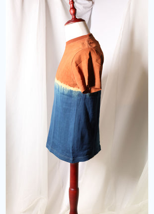 Amami Mud & Indigo Dyed T-Shirt (Horizontal Two-Tone / S)