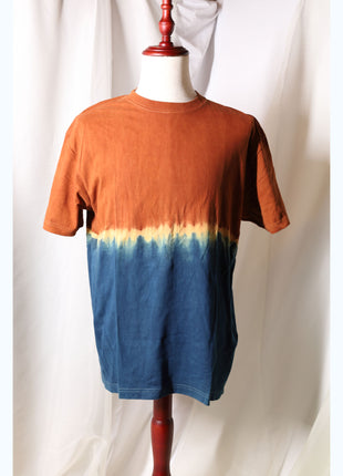 Amami Mud & Indigo Dyed T-Shirt (Horizontal Two-Tone / XL)
