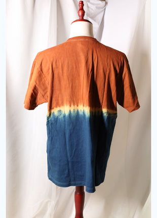 Amami Mud & Indigo Dyed T-Shirt (Horizontal Two-Tone / XL)