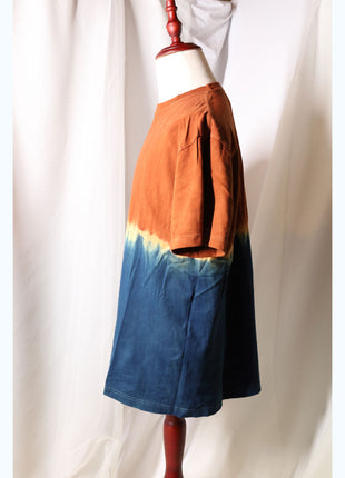 Amami Mud & Indigo Dyed T-Shirt (Horizontal Two-Tone / XL)