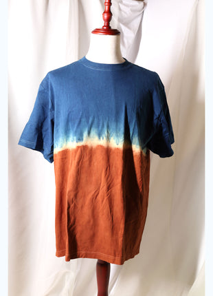 Amami Mud & Indigo Dyed T-Shirt (Horizontal Two-Tone / XXL)